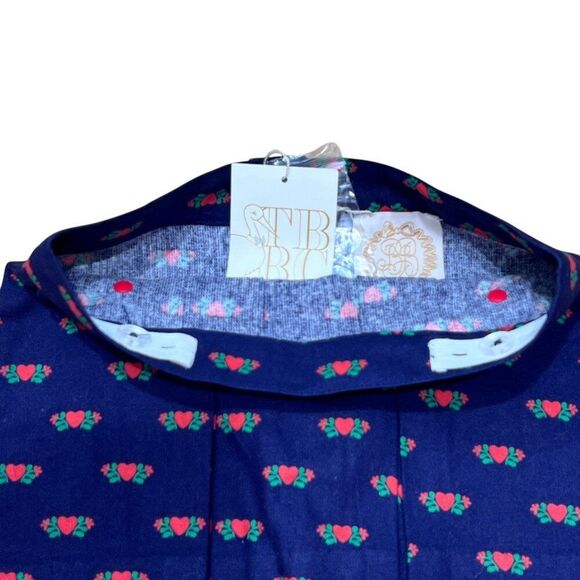NWT! The Beaufort Bonnet Company TBBC Navy Perrin Pleated Heart Skirt Size 3T - Picture 3 of 6